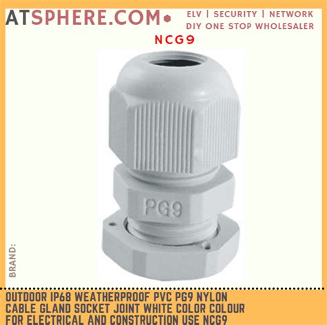 Outdoor Ip68 Weatherproof Pvc Pg9 Nylon Cable Gland Socket Joint White