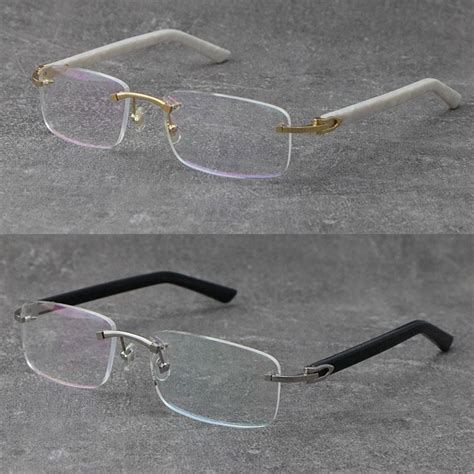 rimless 18k gold frame mens rimless reading glasses with metal frames for women and men factory