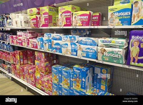 Nappies On Sale Interior Of A Woolworths Supermarket Retail Store In