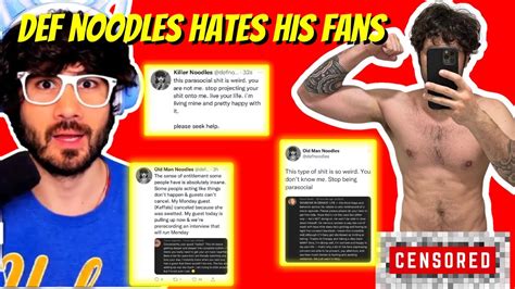 Def Noodles Hates His Fans He S Lost His Noodle Youtube