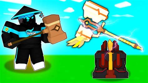 Crafting Mythical Hammer And Its Op In Roblox Bedwars Youtube