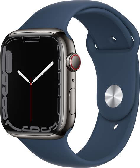 apple watch series gps cellular 45mm graphite stainless steel case with midnight sport band