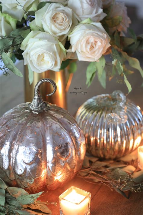 Pretty Little Mercury Glass Pumpkins French Country Cottage
