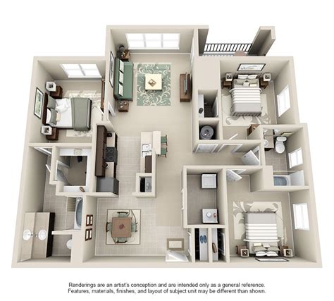Farben, strukturen, möbel, deko und mehr individuell gestalten ; 1, 2 & 3 Bedroom Apartments for Rent | Haus pläne ...