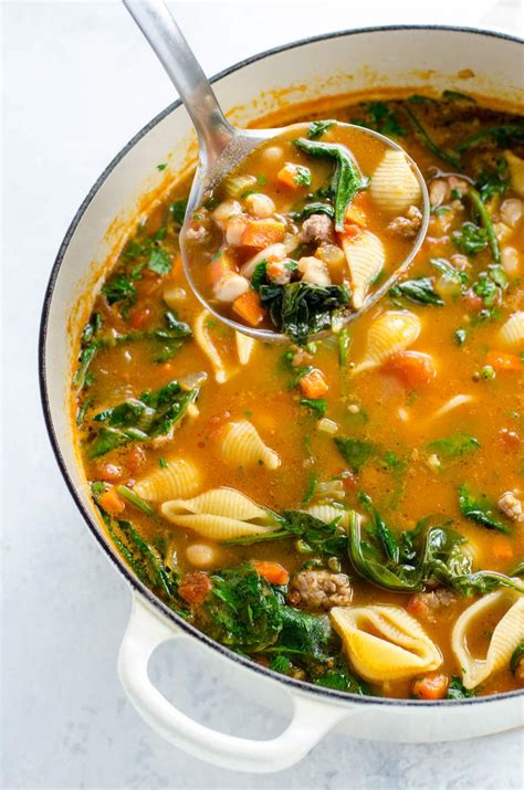 Italian Sausage Soup With White Beans And Spinach Umami Girl