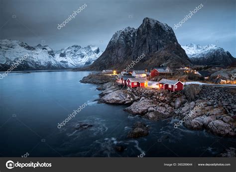 Hamnoy Fishing Village Winter Lofoten Island Norway Stock Photo By