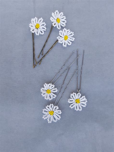 Daisies Hair Pins Daisy Wedding Hair Accessories Bridal Hair Etsy