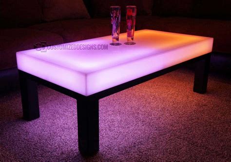 Led Lighted Lounge Coffee Table Aurora Series Customized Designs