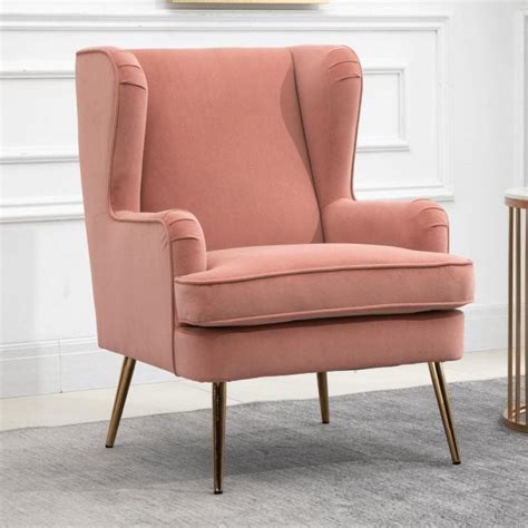 Grosvenor Pink Velvet Armchair Big Furniture Warehouse