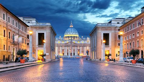 Download Dome Monument Architecture Building Night Religious Vatican 4k