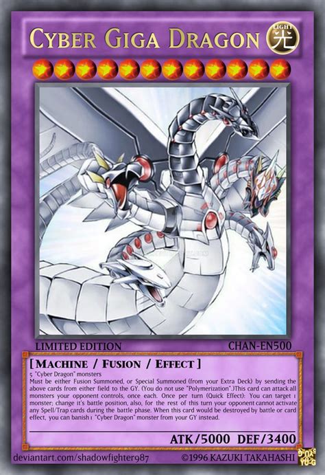 Cyber Giga Dragon Custom Yugioh Cards Yugioh Monsters Cyber