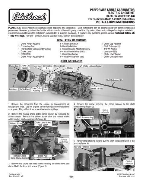 Carburetor Parts Edelbrock 1478 Performer Series Electric Choke