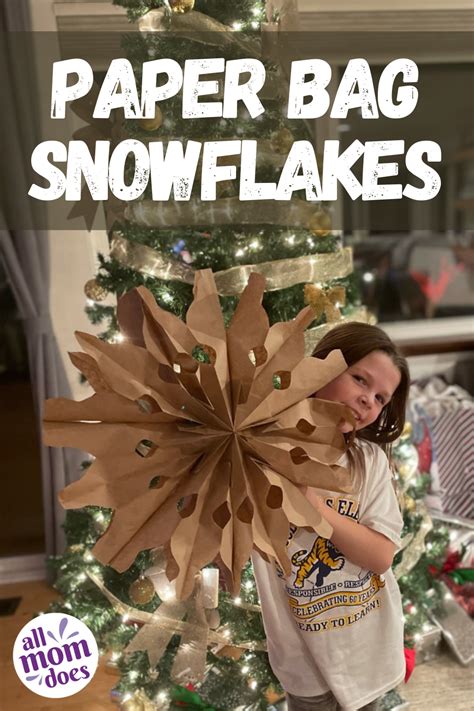 Paper Bag Snowflakes Video Tutorial AllMomDoes