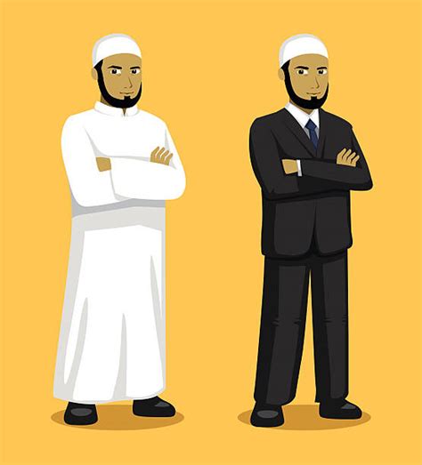 Muslim Beard Styles Silhouette Illustrations Royalty Free Vector