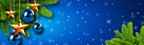 Christmas Banners On A Blue Background, Christmas, Balls, Beautiful