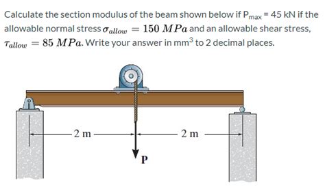 Calculate The Section Modulus Of The Beam Shown Below Solvedlib