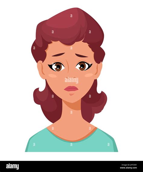 face expression of a woman frustration female emotions attractive cartoon character vector
