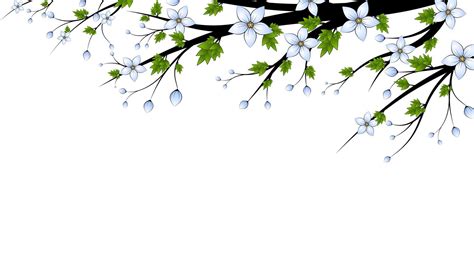 It also works great as keynote background. Blue Flowers Branch PPT Backgrounds For Powerpoint ...