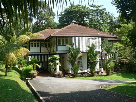 British Colonial Black And White Bungalow Singapore Colonial