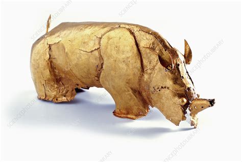 Golden Rhino Sculpture Maropeng South Africa Stock Image C052