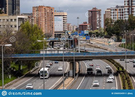 Heavy Traffic In M30 Motorway In Madrid Editorial Stock Image Image