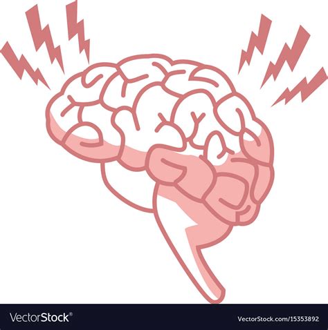 Abstract Human Brain Injury Stroke Cartoon Vector Image