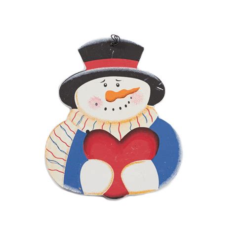 Wood Snowman Heart Ornament Christmas Ornaments Christmas And