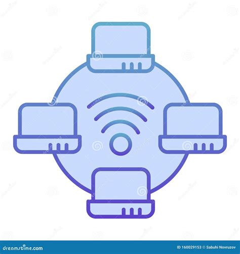 Computer Network Flat Icon Laptop Networking Blue Icons In Trendy Flat