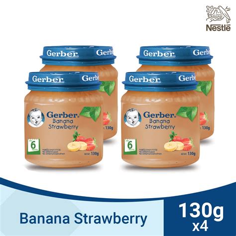 Gerber Banana Strawberry Baby Food 130g Pack Of 4 Shopee Philippines