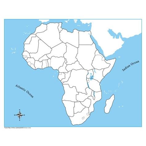 Unlabeled Africa Control Map Montessori Materials Geography Map Africa