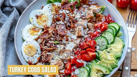 How To Make Turkey Cobb Salad Best Turkey Salad Recipe Blondelish