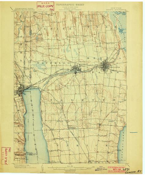 Geneva Ny 1902 1902 Usgs Old Topo Map 15x15 Ny Quad Old Maps