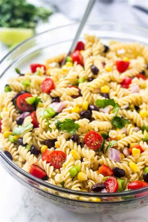 Southwest Pasta Salad Is Filled With Corn Black Beans And Tons Of