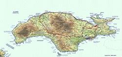 Mapa ostrova Samos Řecko v detailech