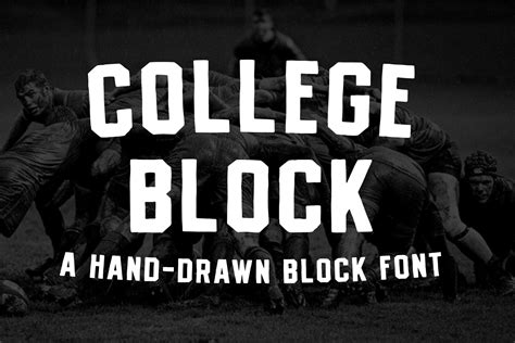 College Block—a Vintage Block Font Display Fonts Creative Market
