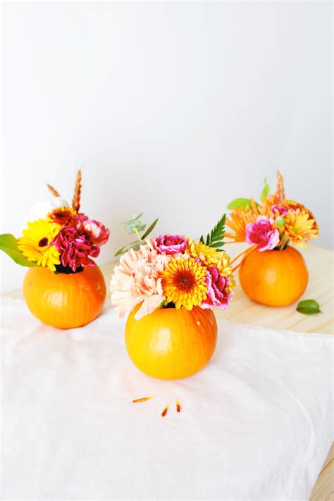 Fall In Love How To Make Mini Pumpkin Floral Arrangements Fish And Bull