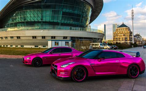Woah Chrome Pink Nissan Gt R And Maserati Quattroporte