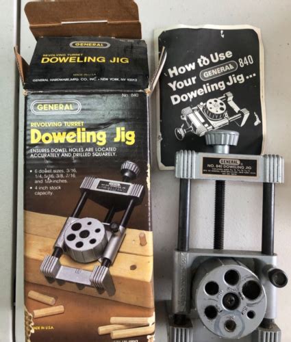 General 840 Doweling Jig Revolving Turret Usa With Instruction Manual