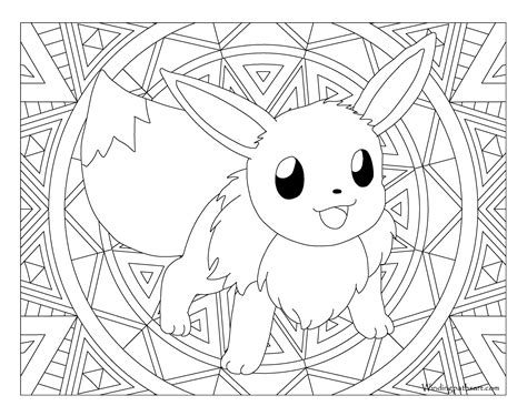 Elegant Image of Eevee Evolutions Coloring Pages