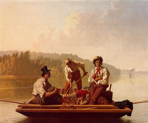 Boatmen On The Missouri Painting George Caleb Bingham Oil Paintings