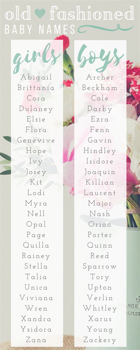50 Of Our Favorite Old Fashioned Baby Names For Boys And Girls