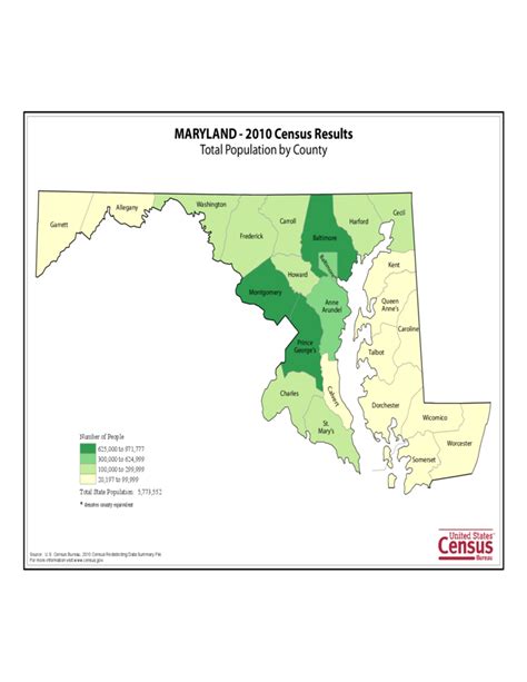 Maryland County Population Map Free Download