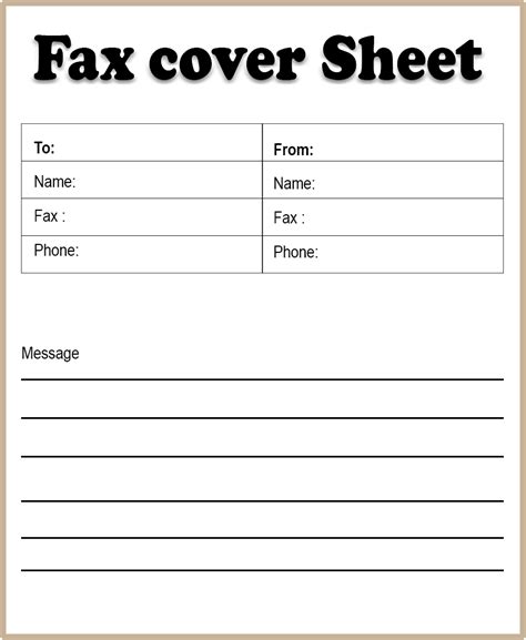 Printable Fax Cover Sheets Printable World Holiday