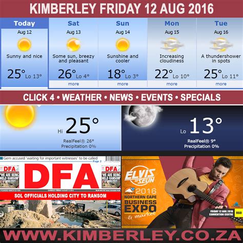 July 7, 2021, by matt arnold. KimberleyToday, Friday 12/08/2016 - Kimberley City Info