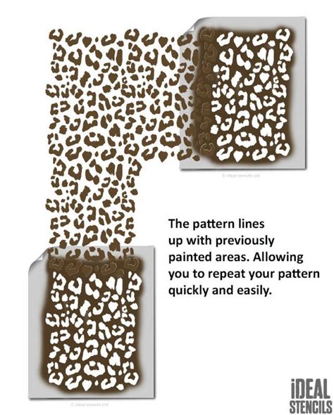 Leopard Print Pattern Stencil Home Decorating Craft Stencil Etsy In