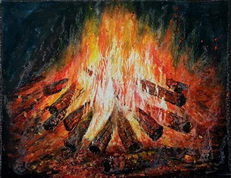 Fire Logs Painting By Madhuravi Paintings Fine Art America