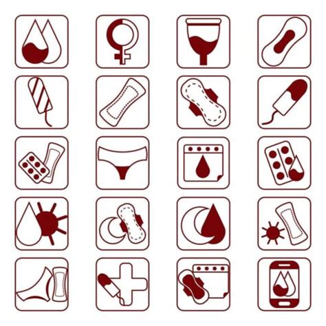 Menstruation Icons Set MasterBundles