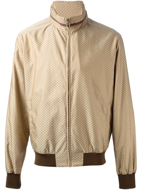 Gucci Monogram Bomber Jacket In Brown For Men Lyst