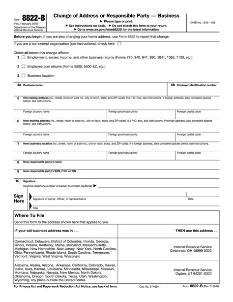 Irs Form 8822 Printable Printable Forms Free Online