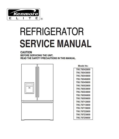 Kenmore Elite 79579049310 Refrigerator Owners Manual